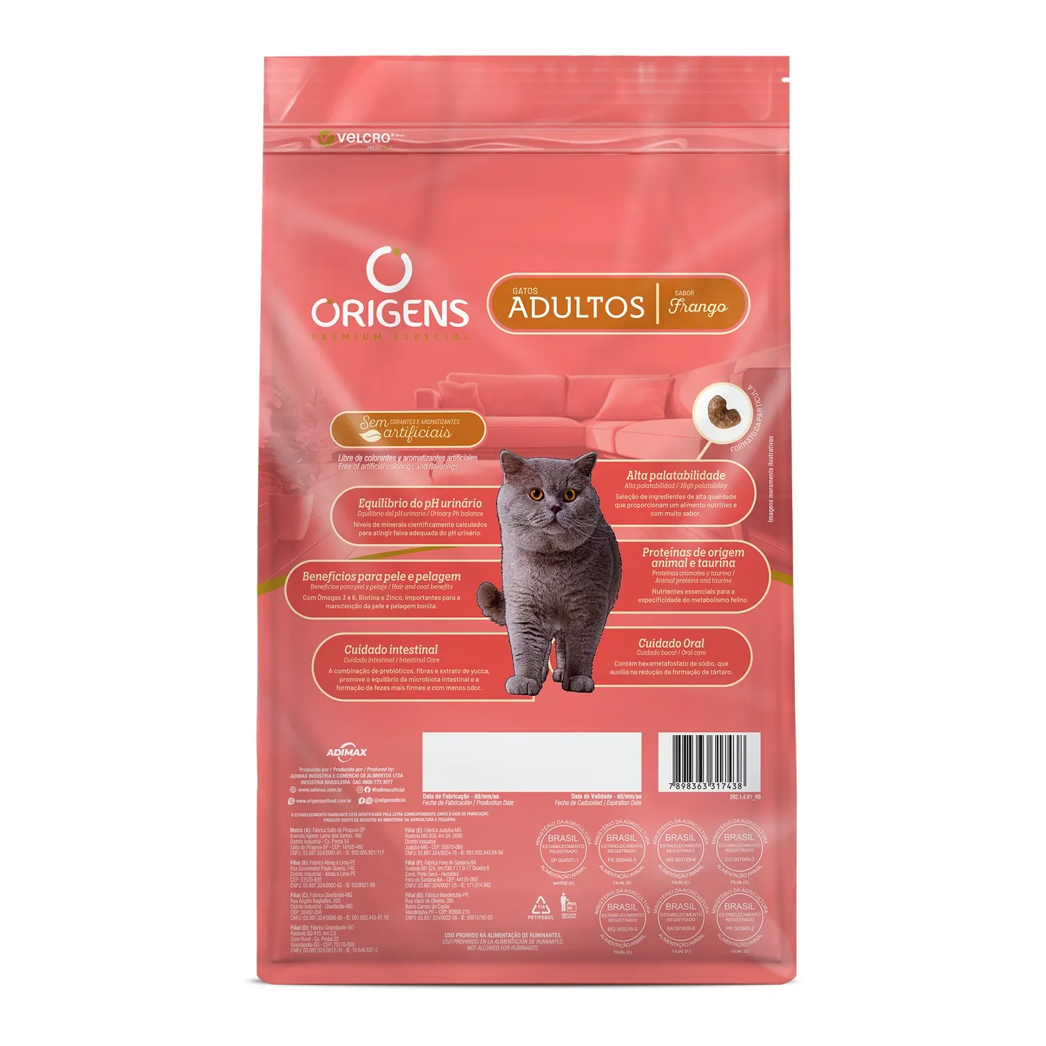 Ração Origens Gatos Adultos Salmão